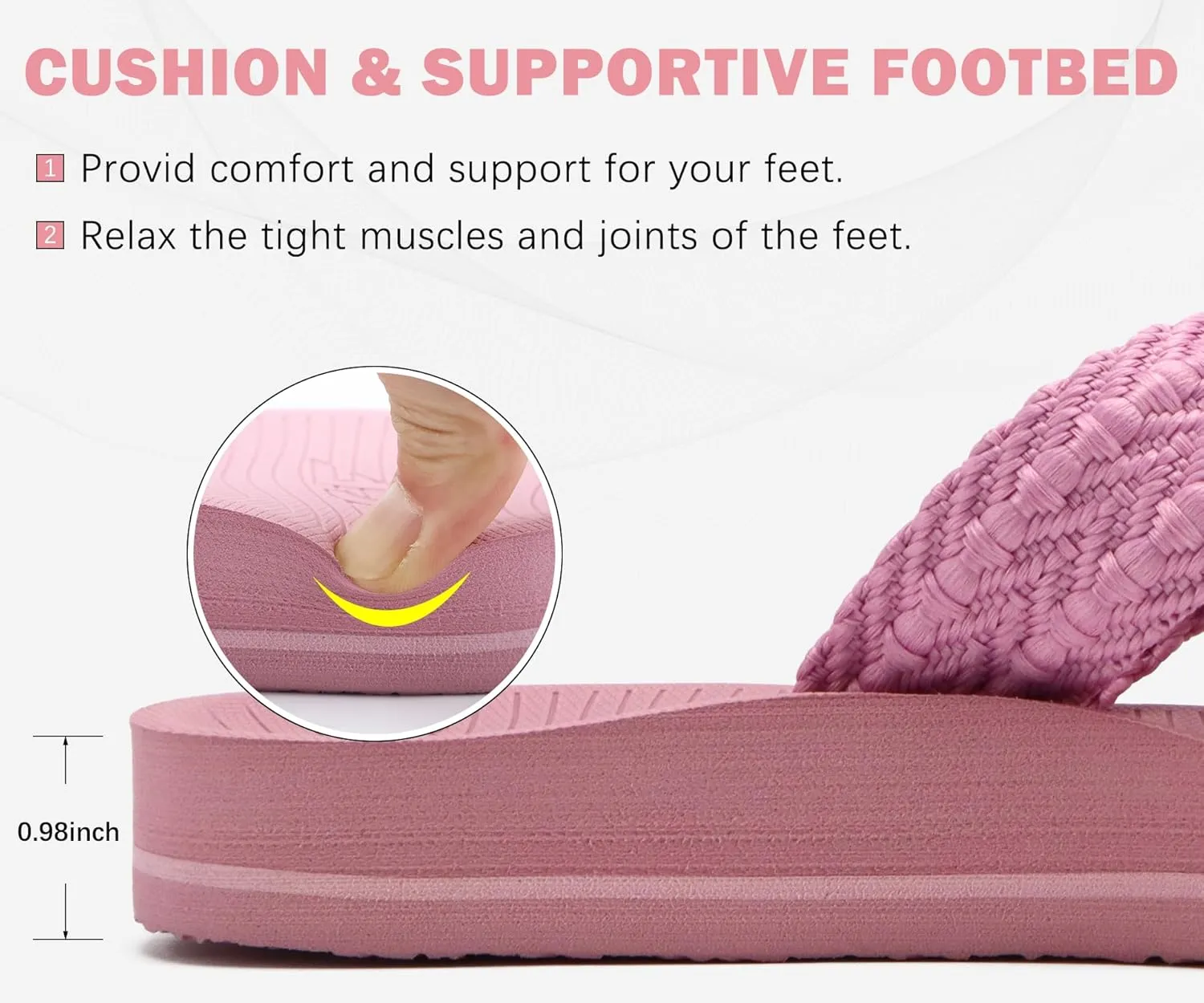 COFACE Womens Orthopedic Sandals Comfortable Orthotic Soft Cushion Recovery Plantar Fasciitis Walking Slip On Ladies Cloud Cross Slides for Woman Size 5-11