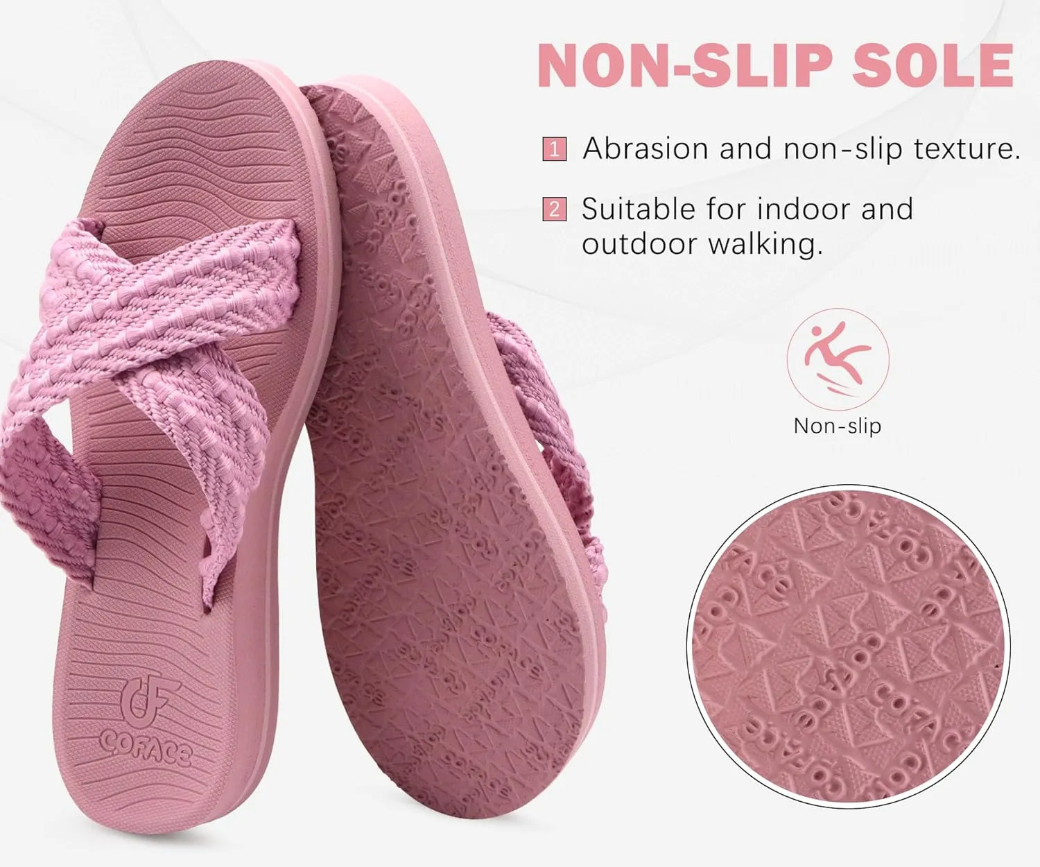 COFACE Womens Orthopedic Sandals Comfortable Orthotic Soft Cushion Recovery Plantar Fasciitis Walking Slip On Ladies Cloud Cross Slides for Woman Size 5-11