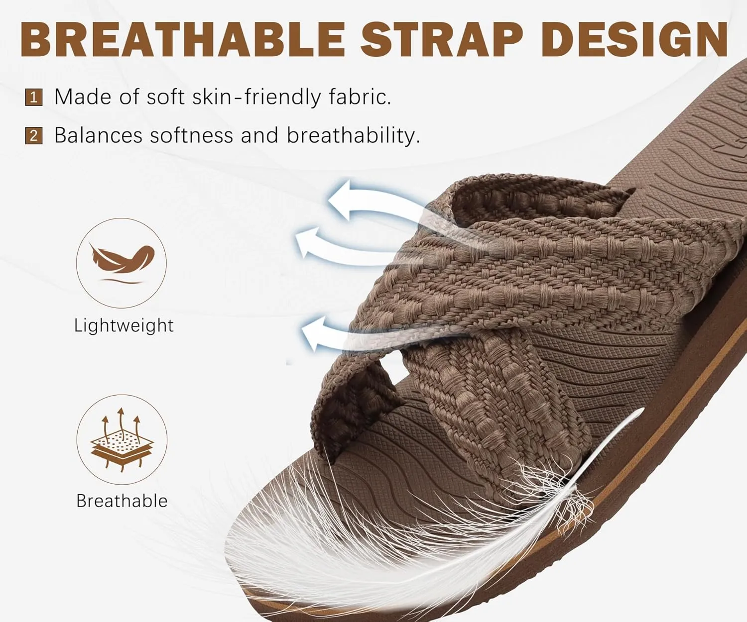 COFACE Womens Orthopedic Sandals Comfortable Orthotic Soft Cushion Recovery Plantar Fasciitis Walking Slip On Ladies Cloud Cross Slides for Woman Size 5-11
