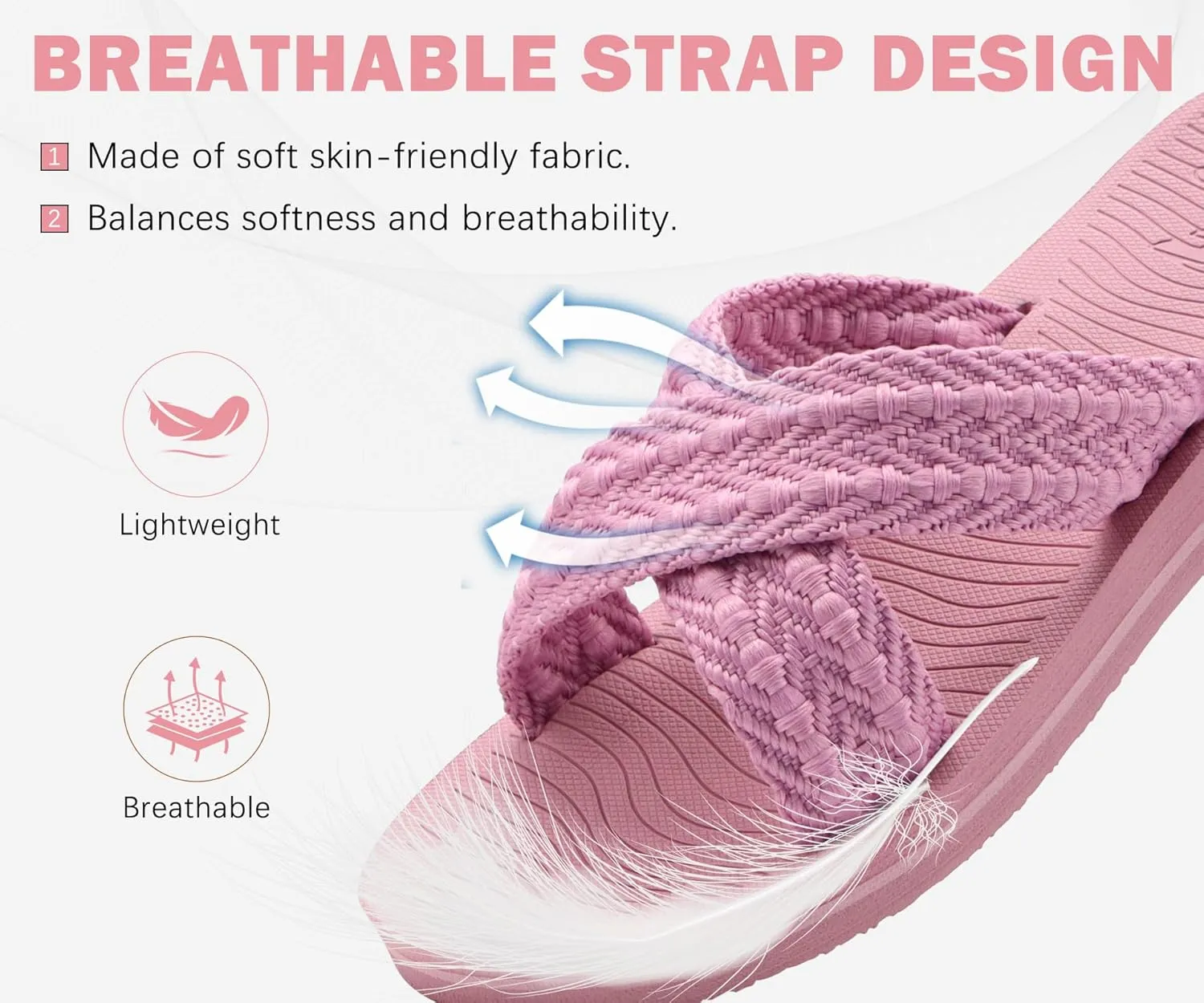COFACE Womens Orthopedic Sandals Comfortable Orthotic Soft Cushion Recovery Plantar Fasciitis Walking Slip On Ladies Cloud Cross Slides for Woman Size 5-11