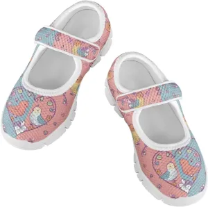 Coloranimal Girls Mary Jane Shoes Dance Shoes for Kids Casual Unifoem Shoes Magic Sticker Mary Jane Flats Girls' Flats Kids Footwear