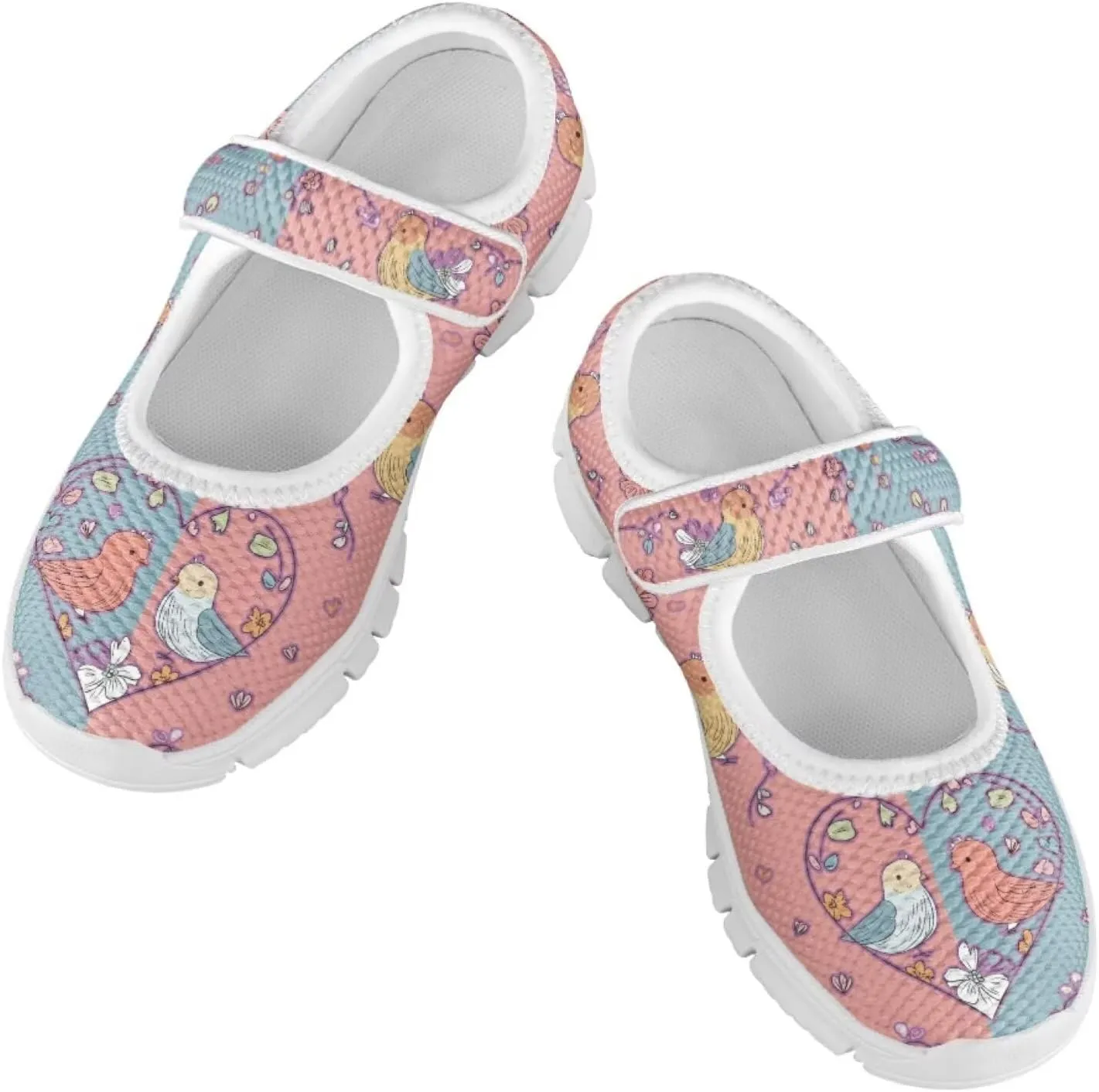 Coloranimal Girls Mary Jane Shoes Dance Shoes for Kids Casual Unifoem Shoes Magic Sticker Mary Jane Flats Girls' Flats Kids Footwear