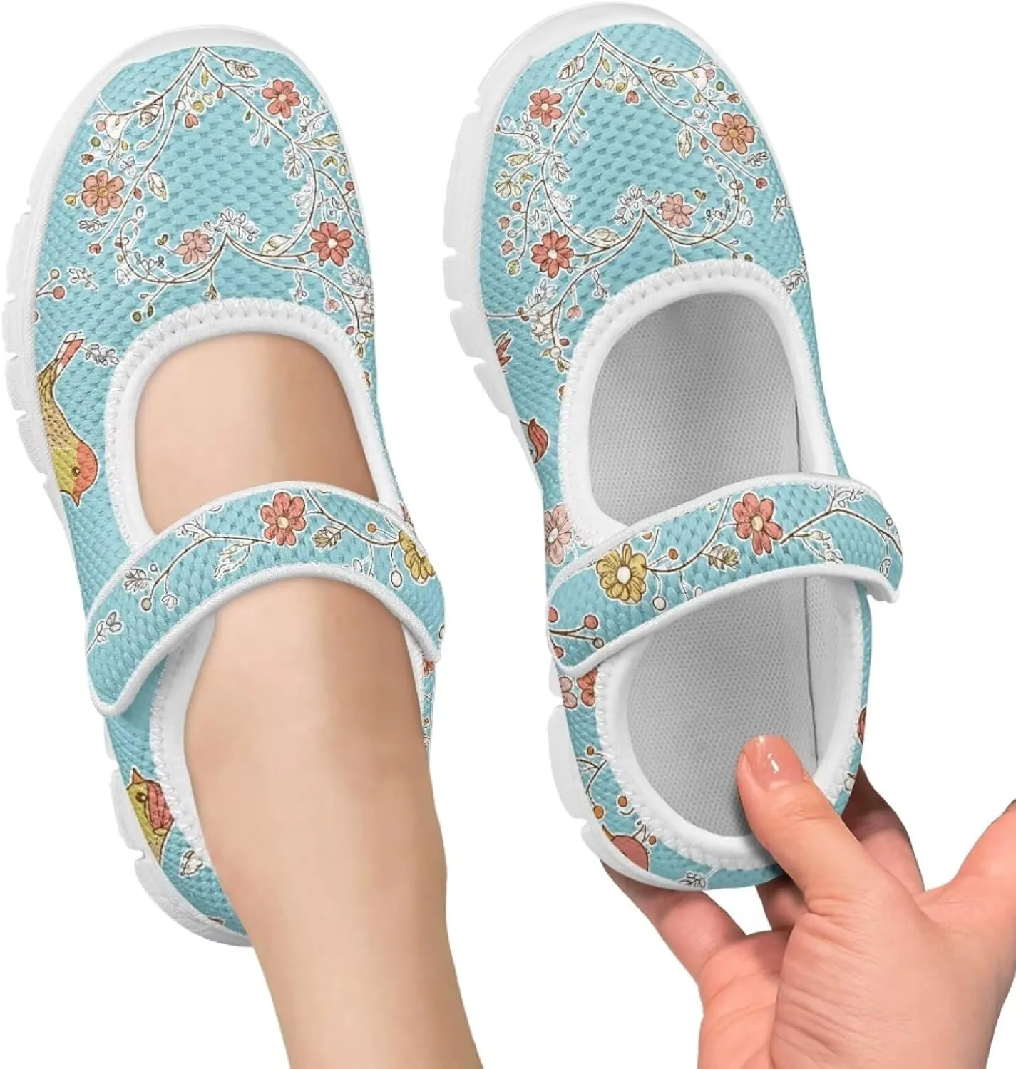 Coloranimal Girls Mary Jane Shoes Dance Shoes for Kids Casual Unifoem Shoes Magic Sticker Mary Jane Flats Girls' Flats Kids Footwear