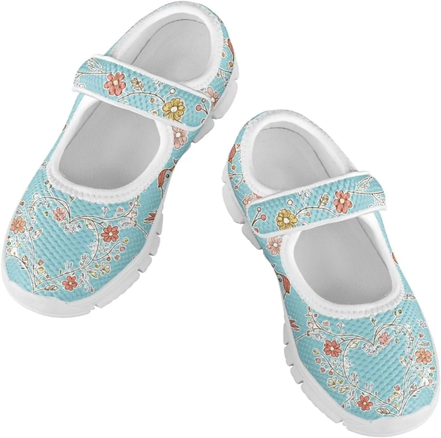 Coloranimal Girls Mary Jane Shoes Dance Shoes for Kids Casual Unifoem Shoes Magic Sticker Mary Jane Flats Girls' Flats Kids Footwear