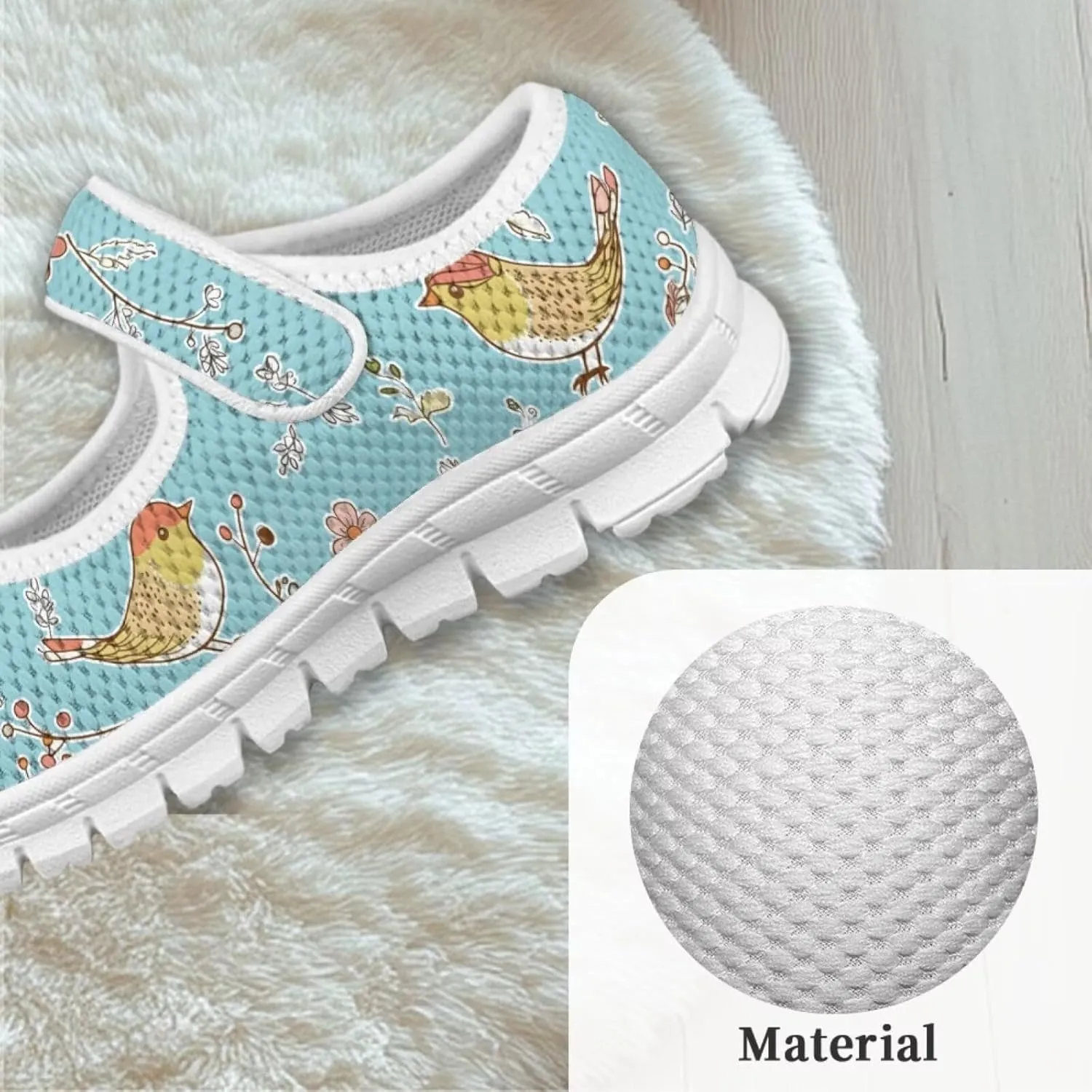 Coloranimal Girls Mary Jane Shoes Dance Shoes for Kids Casual Unifoem Shoes Magic Sticker Mary Jane Flats Girls' Flats Kids Footwear