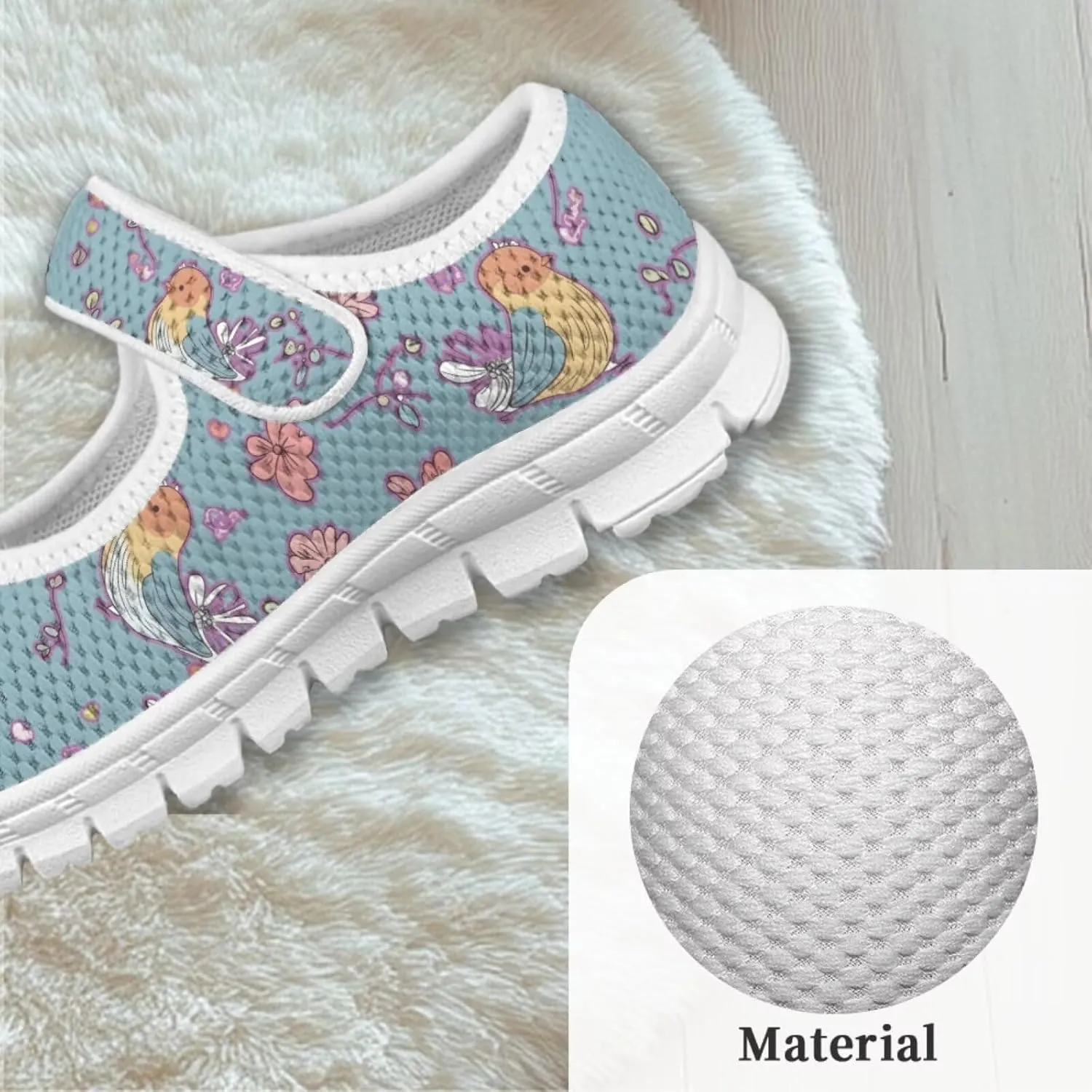 Coloranimal Girls Mary Jane Shoes Dance Shoes for Kids Casual Unifoem Shoes Magic Sticker Mary Jane Flats Girls' Flats Kids Footwear