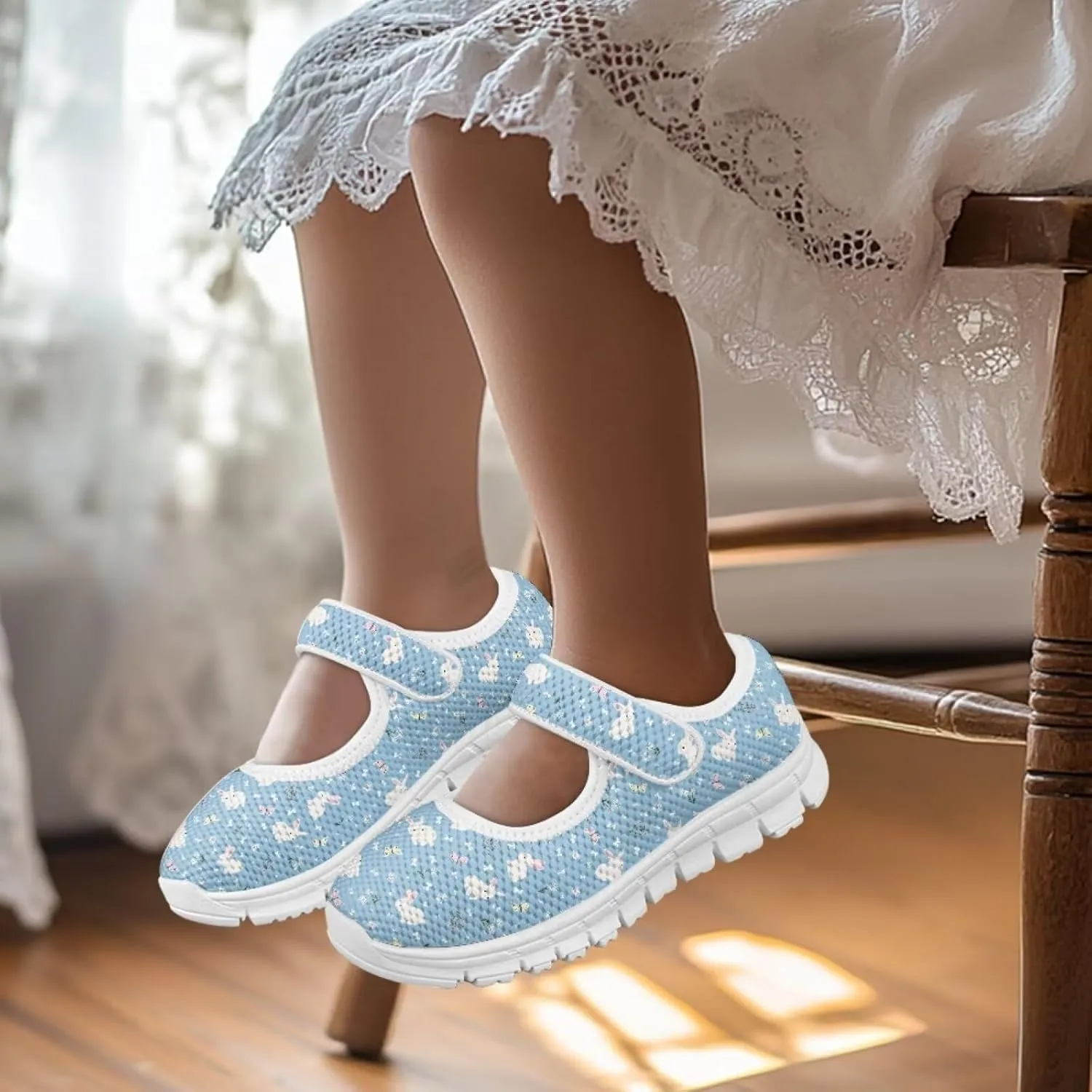 Coloranimal Mary Jane Shoes for Girls Princess Shoes Casual Dance Shoes School Uniform Shoes Easter Theme Mary Jane Flats