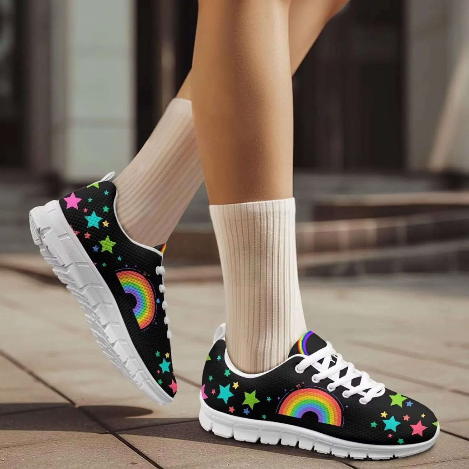 Coloranimal Spring Summer Gift Flats for Women Men Running Walking Sneakers