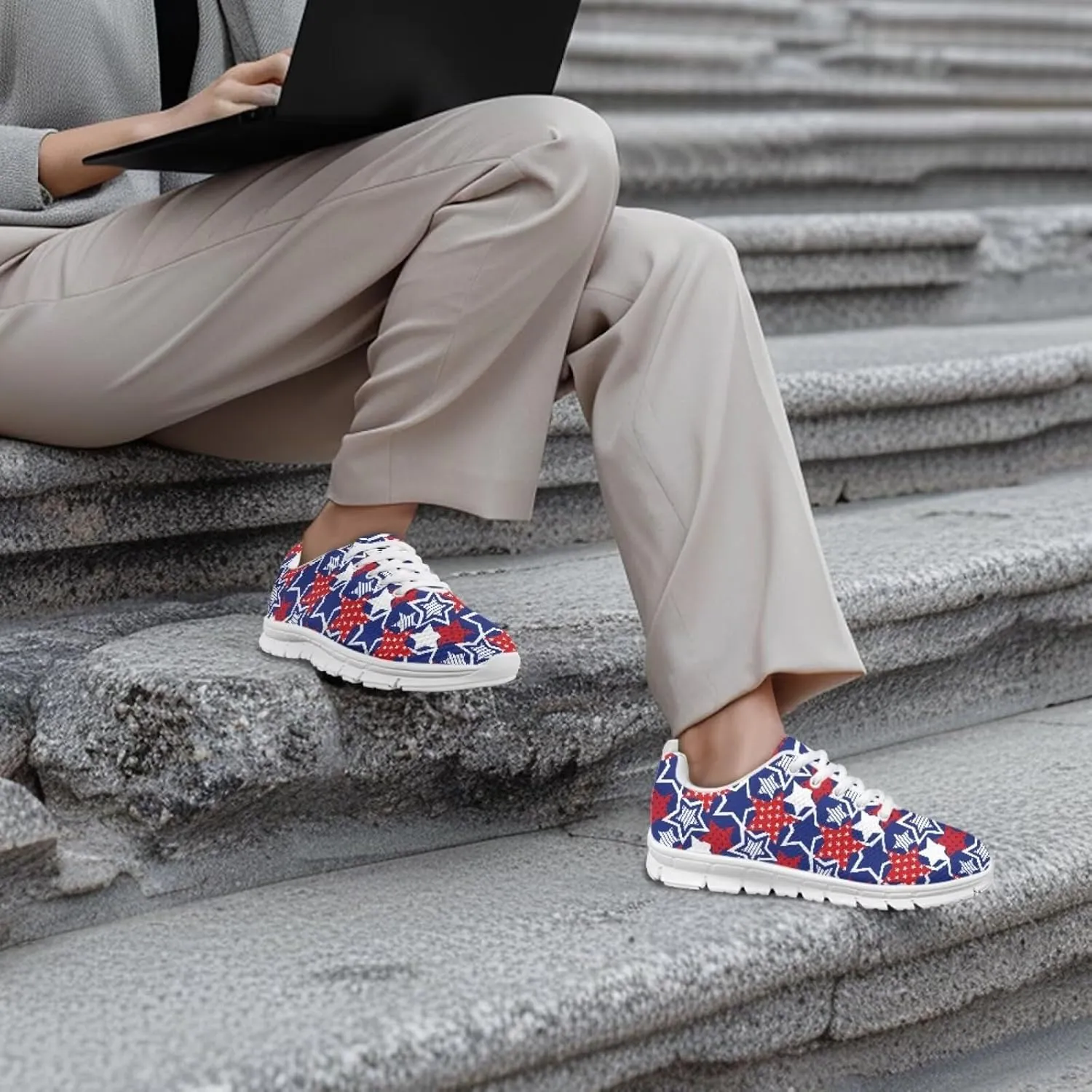 Coloranimal Spring Summer Gift Flats for Women Men Running Walking Sneakers