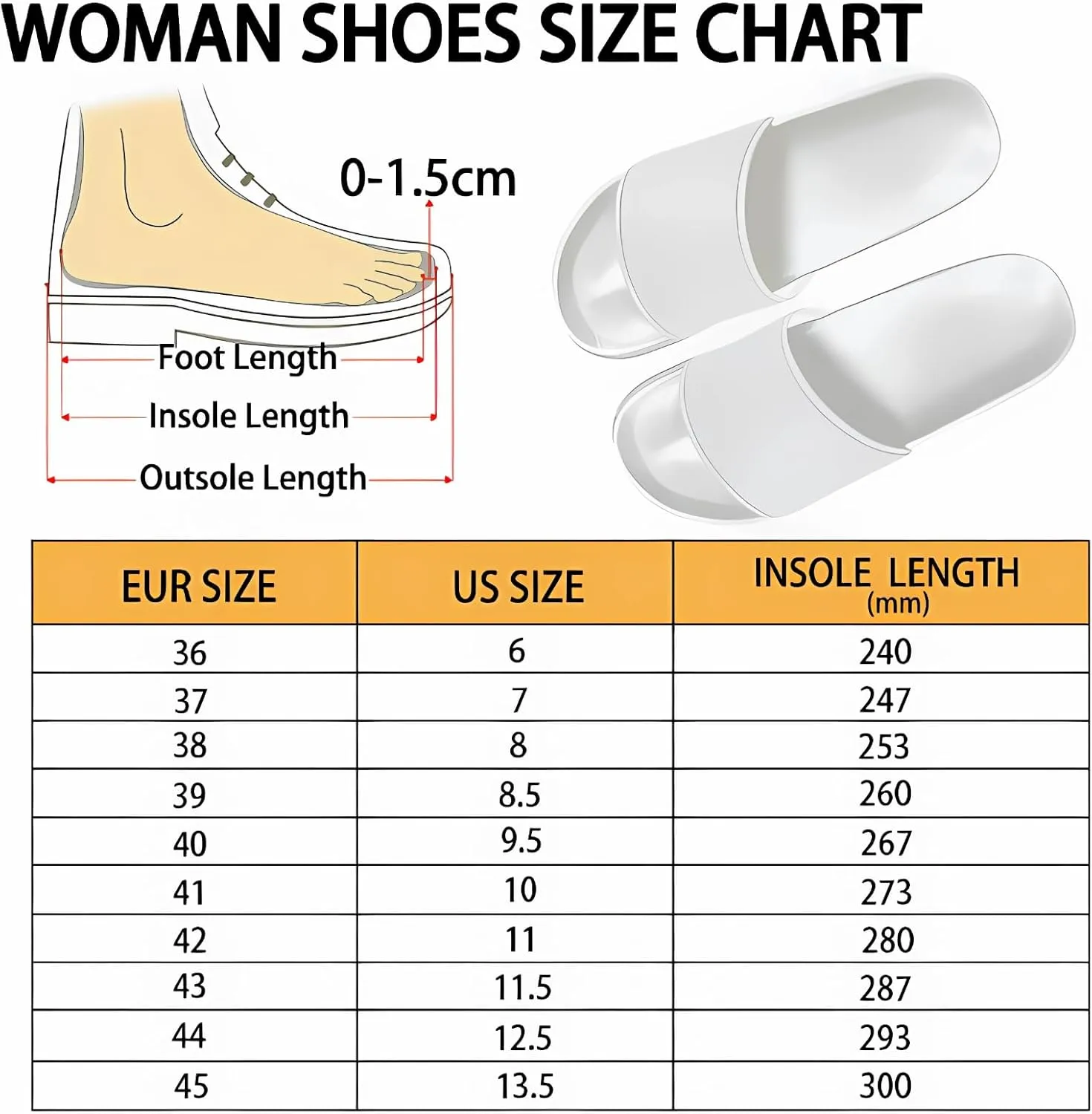 Comfy Slides for Women Supportive Walking Size 6-13.5 White