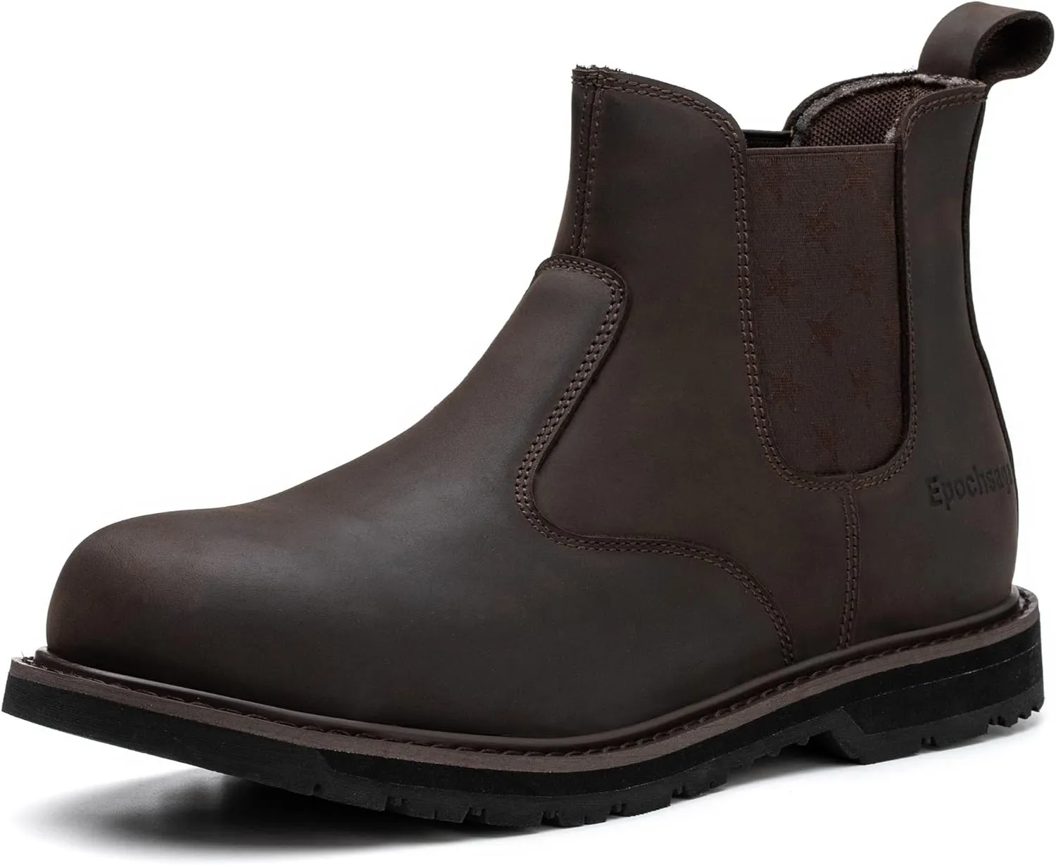 Composite/Steel Toe Chelsea Safety Work Boots Industrial&Construction Ankle Shoes Fashion Insulated 6 Inch Brown Lightweight