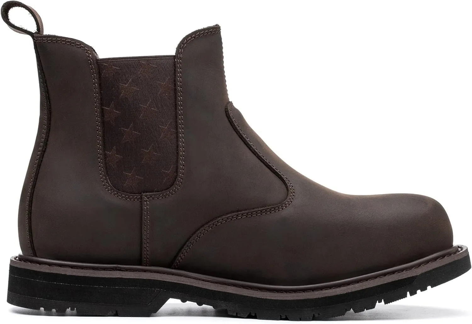 Composite/Steel Toe Chelsea Safety Work Boots Industrial&Construction Ankle Shoes Fashion Insulated 6 Inch Brown Lightweight