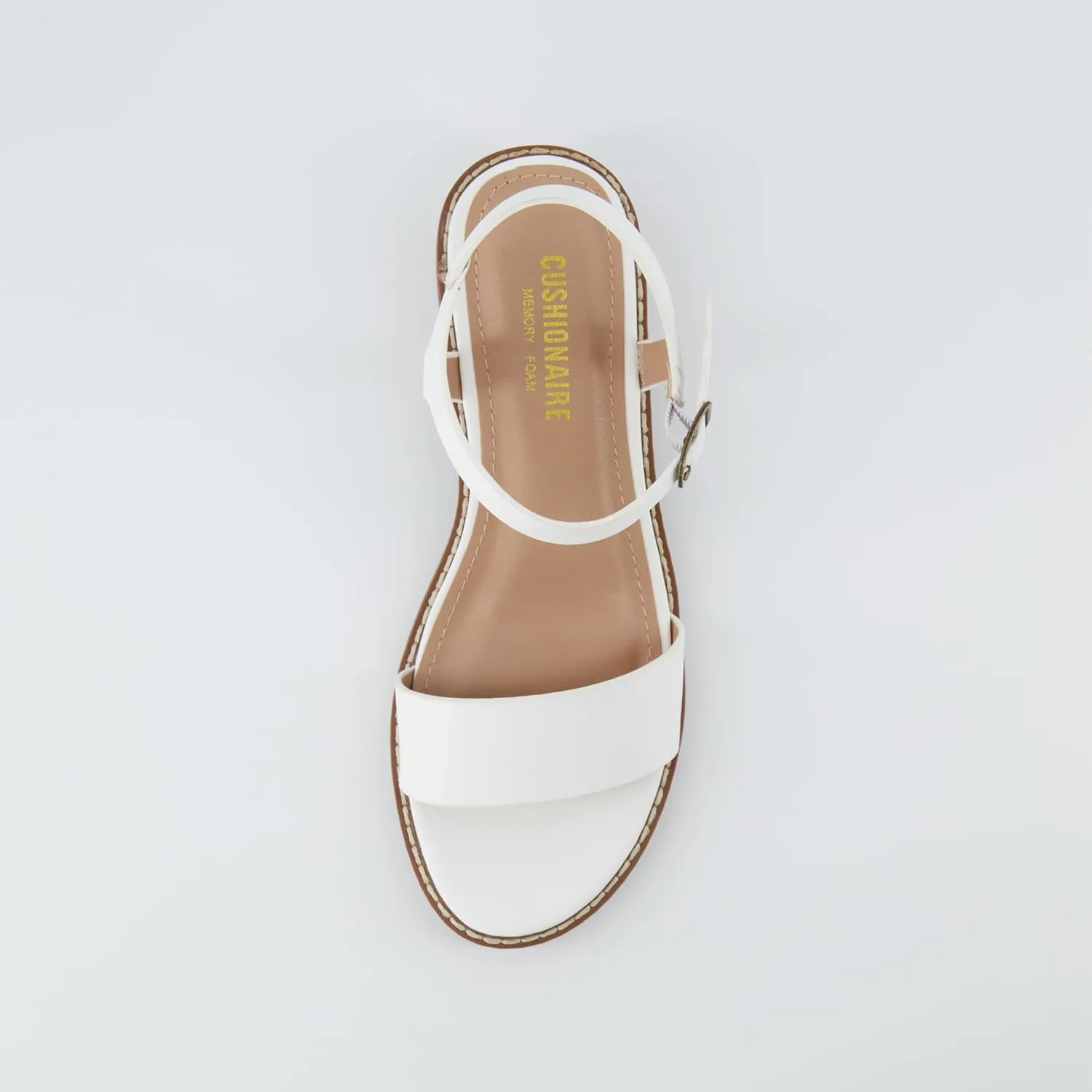 CUSHIONAIRE Flynn one band block heel sandal  Memory Foam, Wide Widths Available