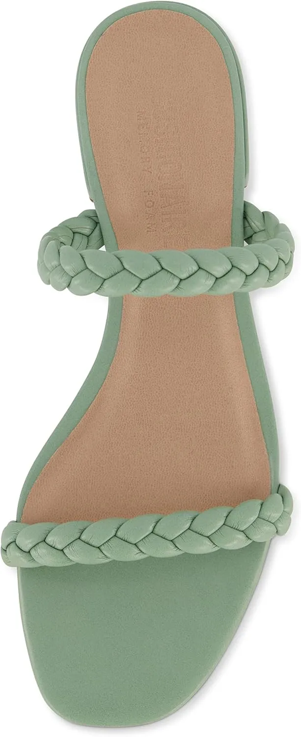 CUSHIONAIRE Women's Neptune braided low block heel sandal  Memory Foam