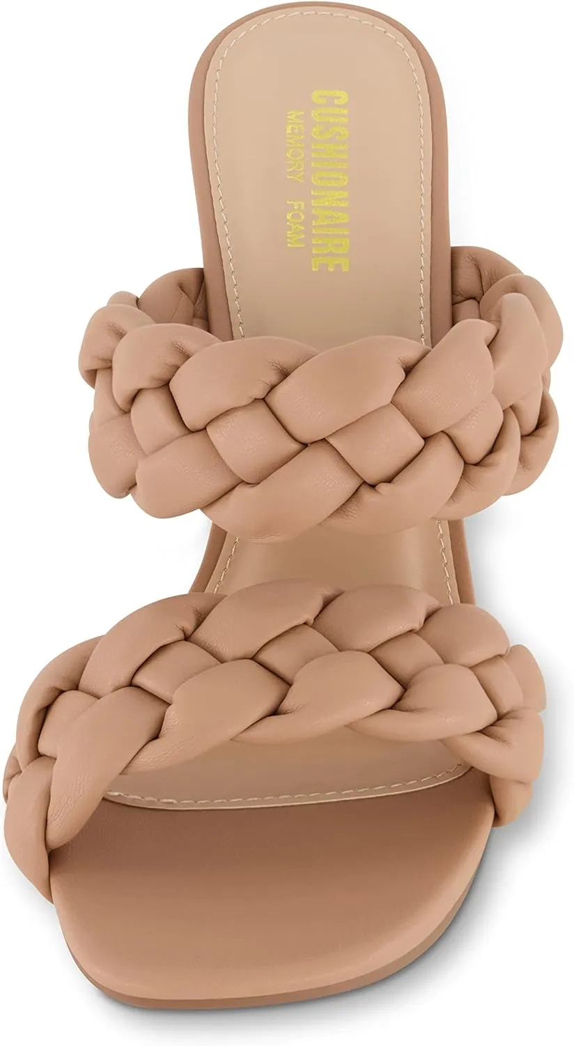 CUSHIONAIRE Women's Suzy braided dress sandal  Memory Foam, Wide Widths Available