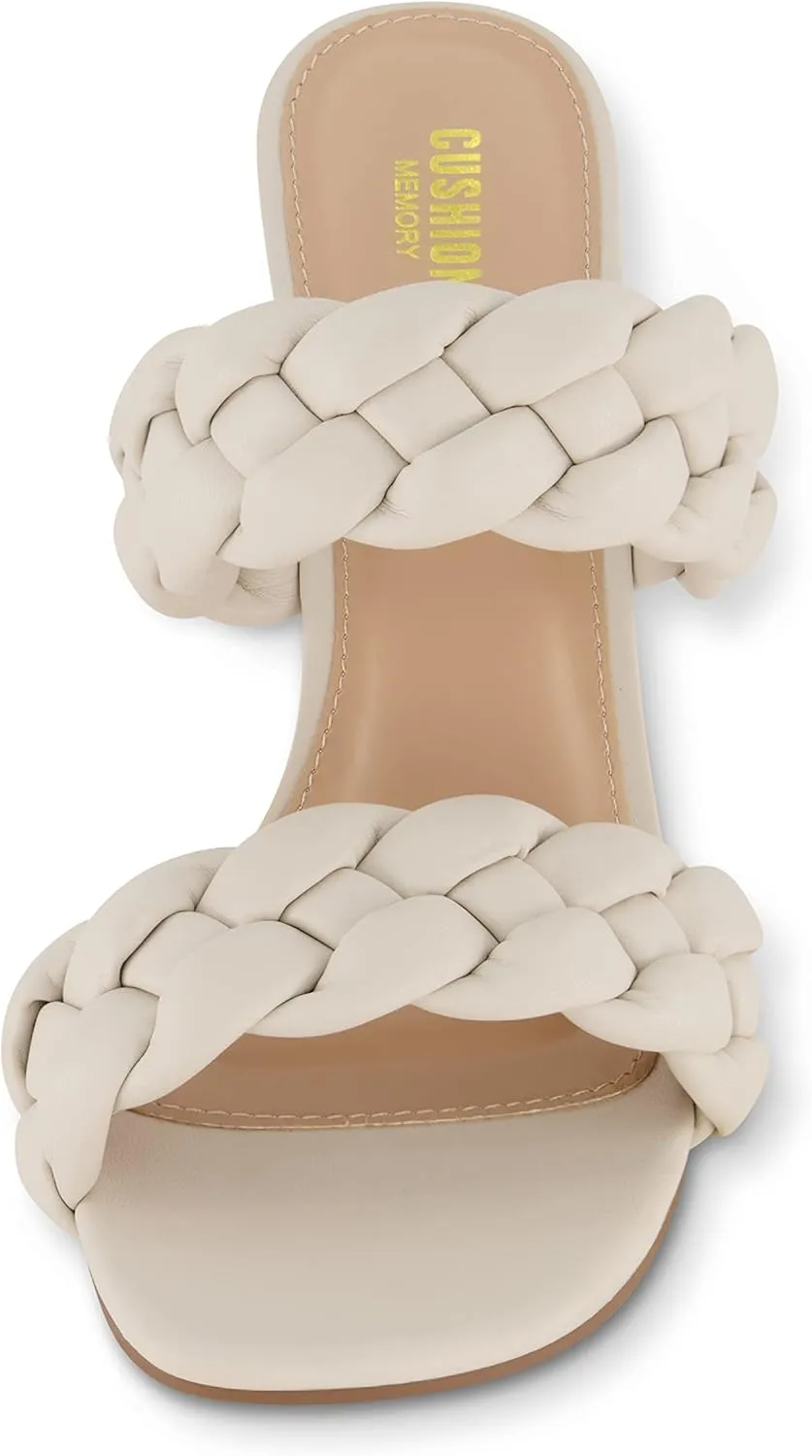 CUSHIONAIRE Women's Suzy braided dress sandal  Memory Foam, Wide Widths Available