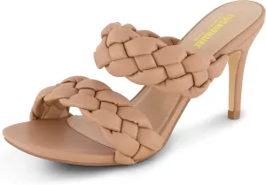 CUSHIONAIRE Women's Suzy braided dress sandal  Memory Foam, Wide Widths Available