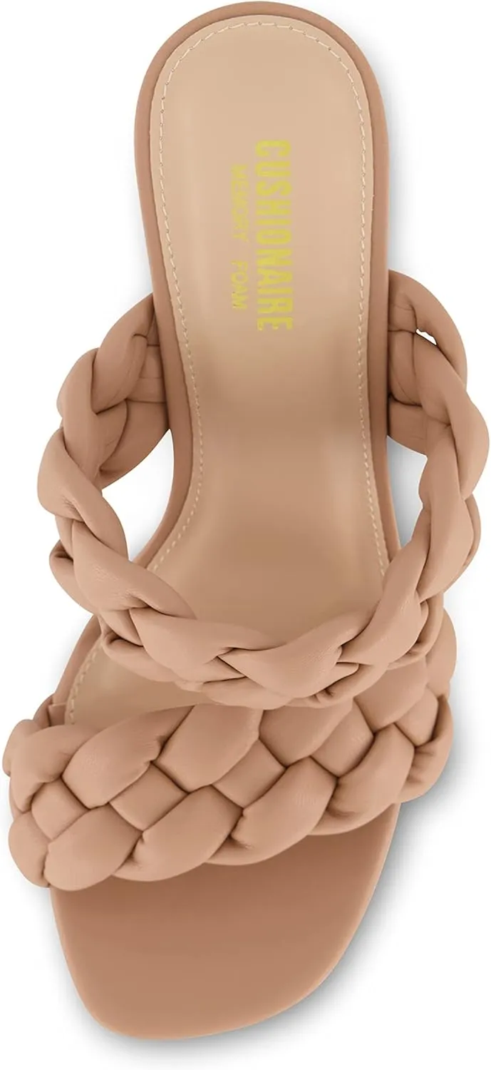 CUSHIONAIRE Women's Suzy braided dress sandal  Memory Foam, Wide Widths Available