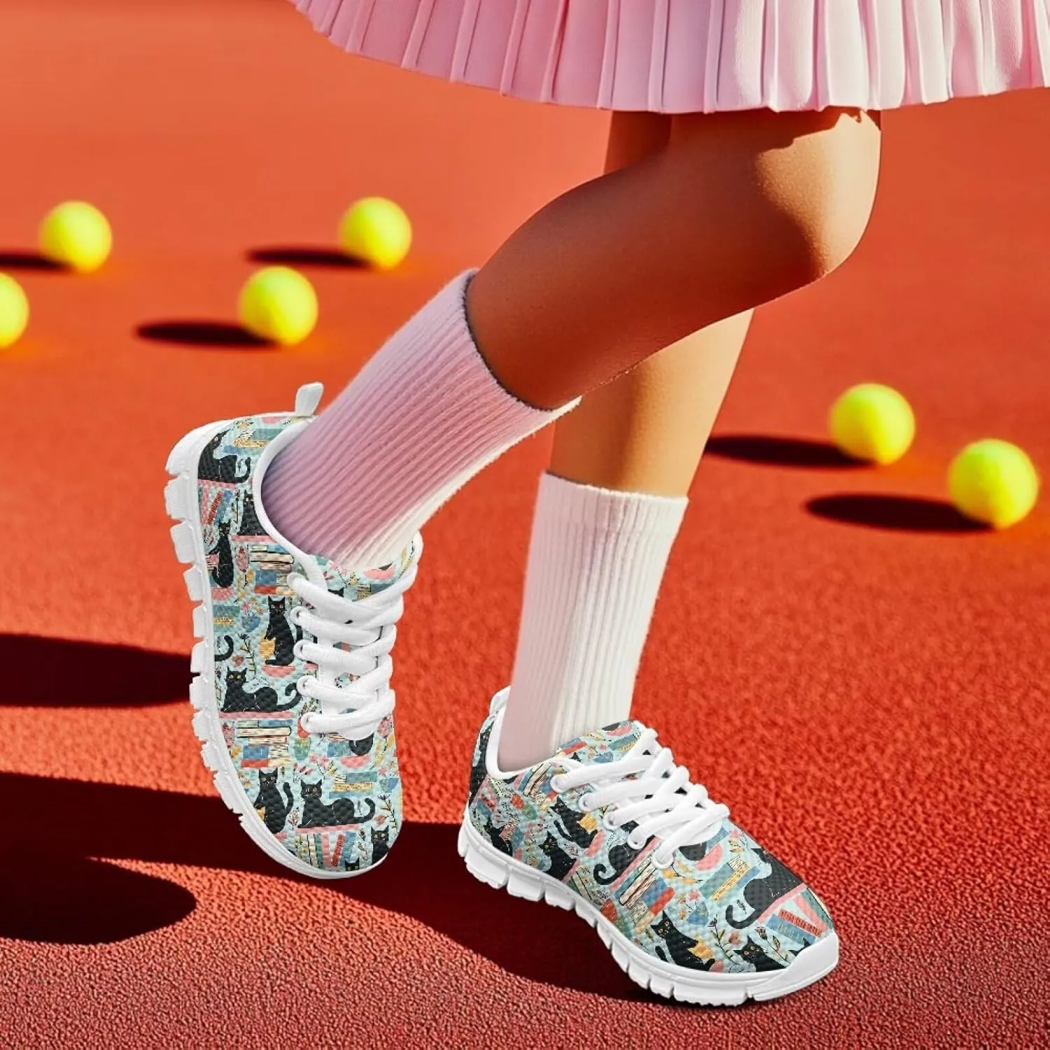 Cute Axolotl Girls Running Shoes Trendy Sneakers for Kids Athletic Shoes