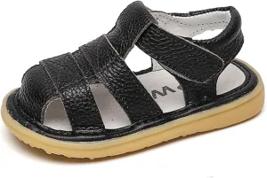 DADAWEN Baby Boys Girls Summer Lightweight Soft Sole Closed-Toe Outdoor Leather Athletic Sandals