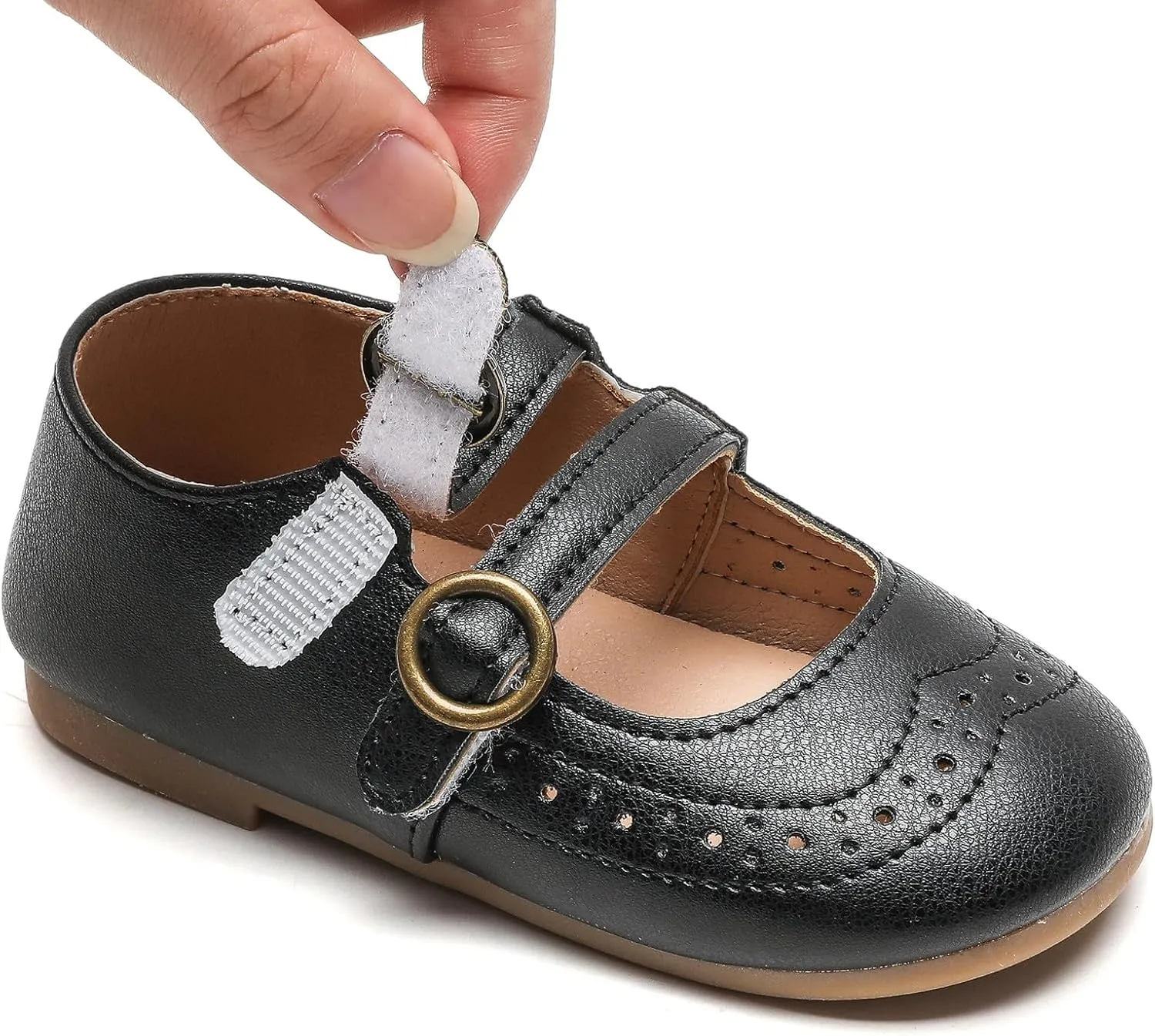 DADAWEN Girl's Classic Mary Jane Flats School Uniform Shoes Dress Shoes Party Wedding Shoes