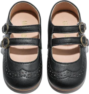DADAWEN Girl's Classic Mary Jane Flats School Uniform Shoes Dress Shoes Party Wedding Shoes
