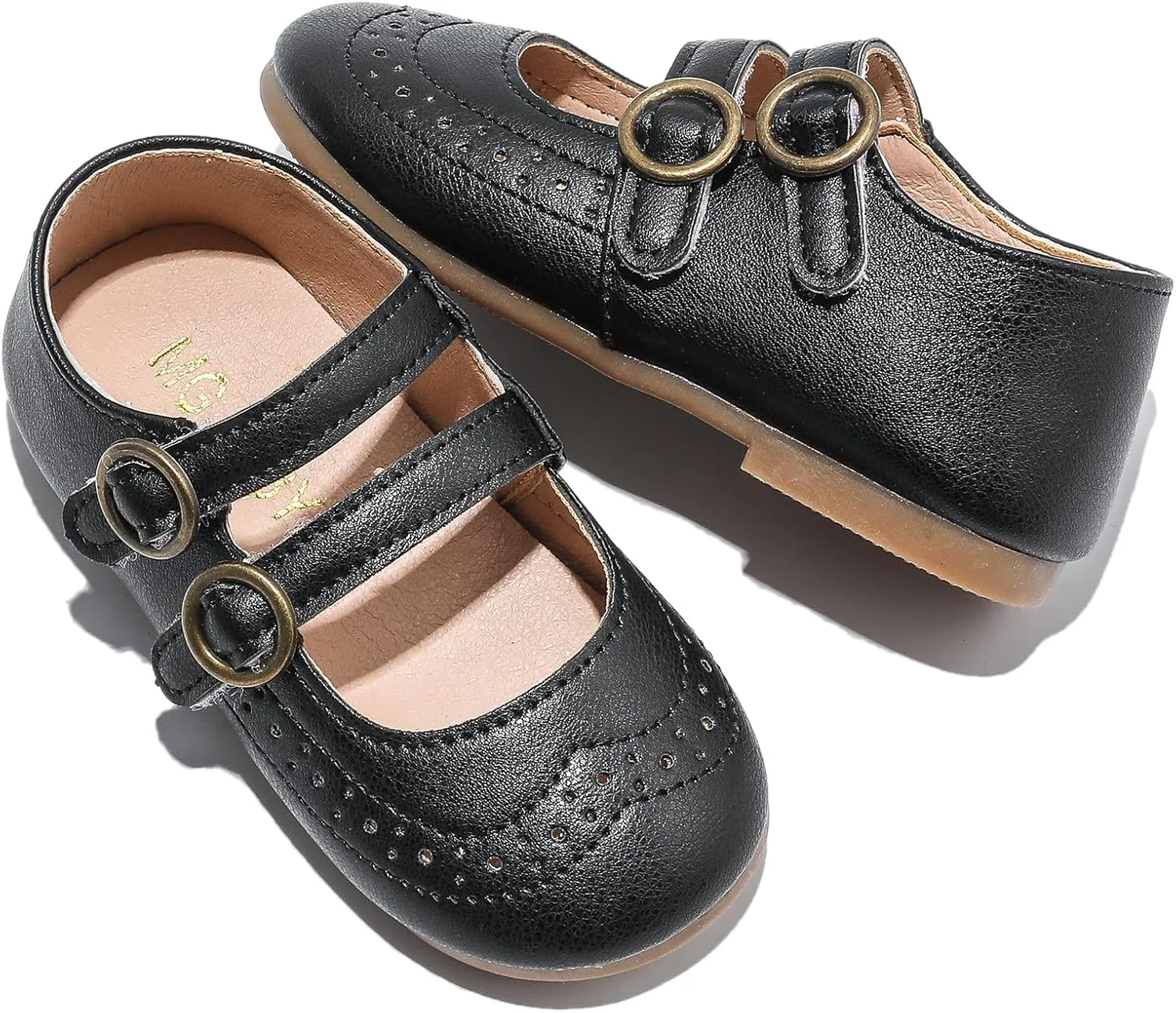 DADAWEN Girl's Classic Mary Jane Flats School Uniform Shoes Dress Shoes Party Wedding Shoes