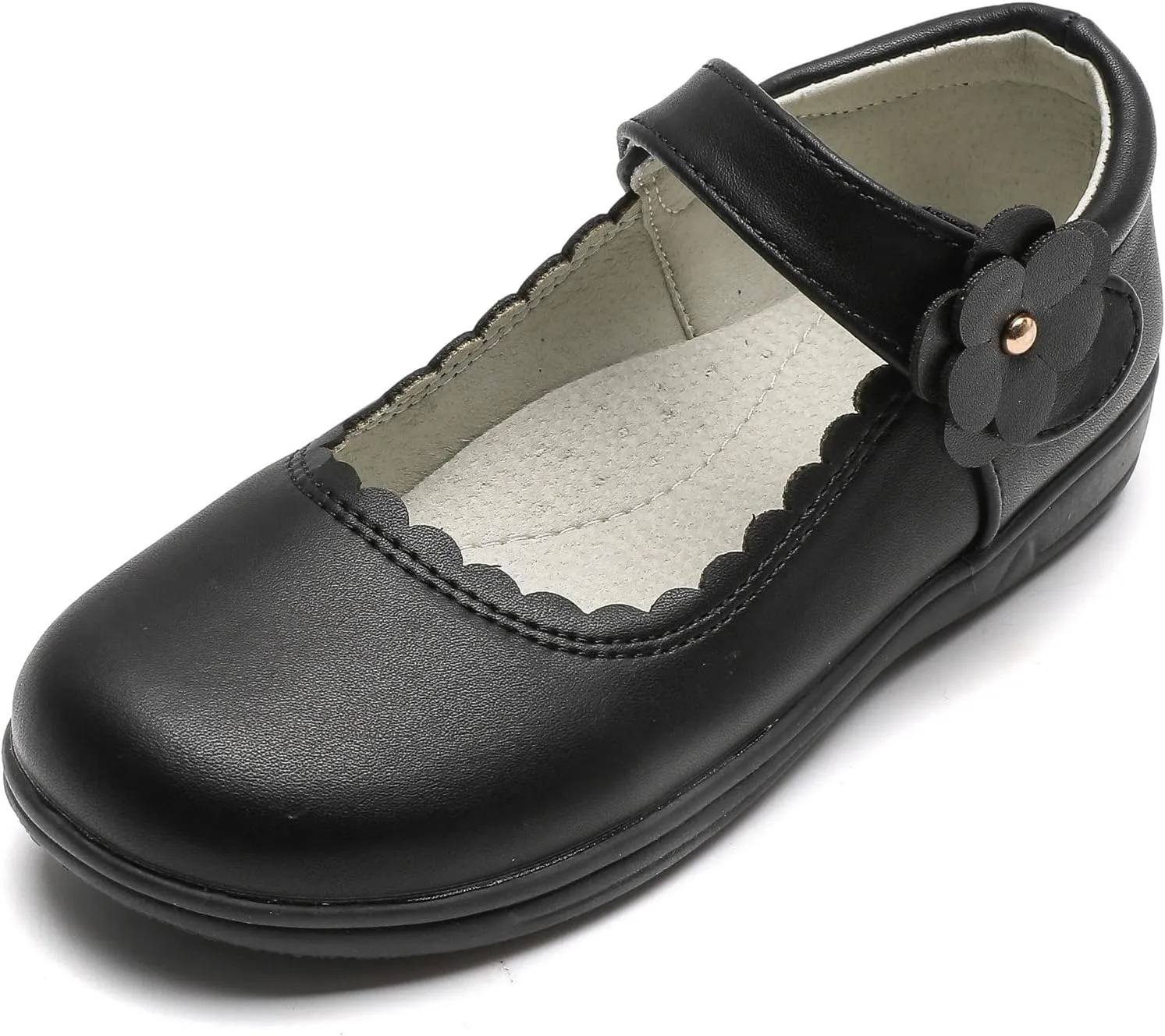 DADAWEN Girls Mary Jane Flats School Uniform Shoes Strap Dress Shoes (Toddler/Little Kid/Big Kid)