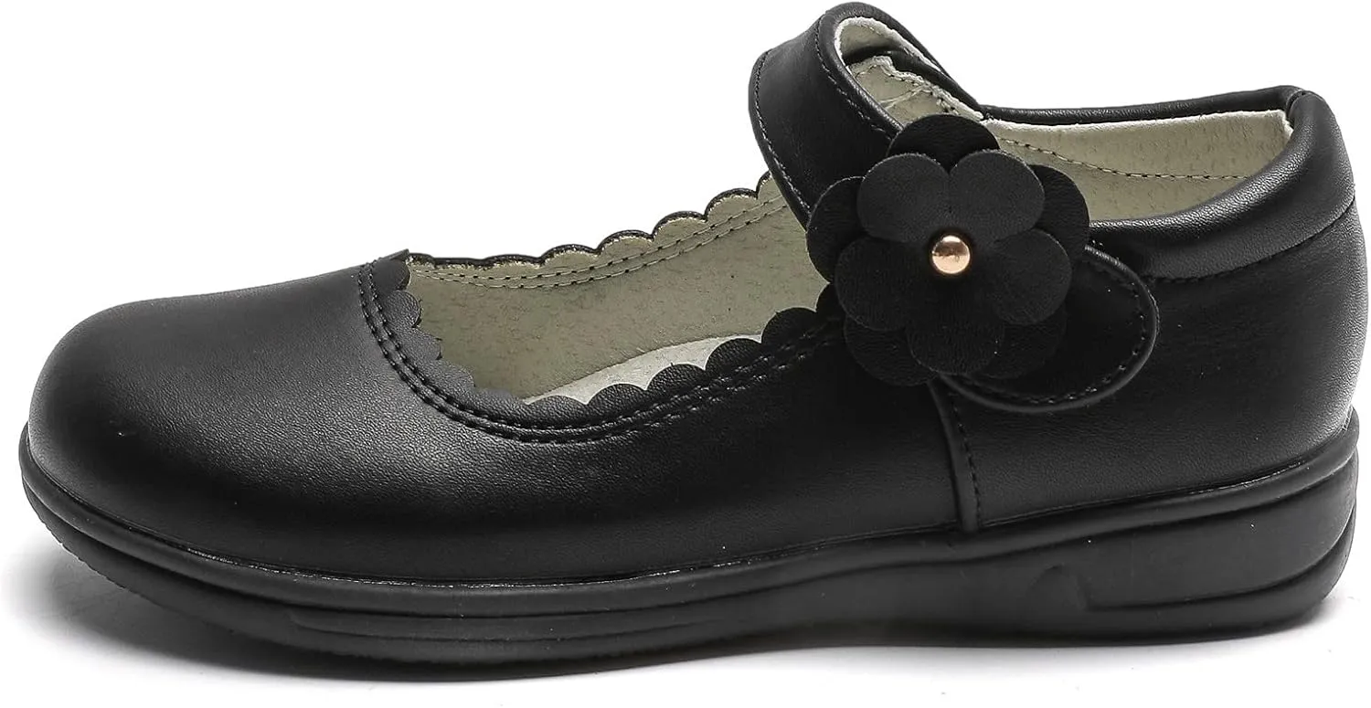 DADAWEN Girls Mary Jane Flats School Uniform Shoes Strap Dress Shoes (Toddler/Little Kid/Big Kid)