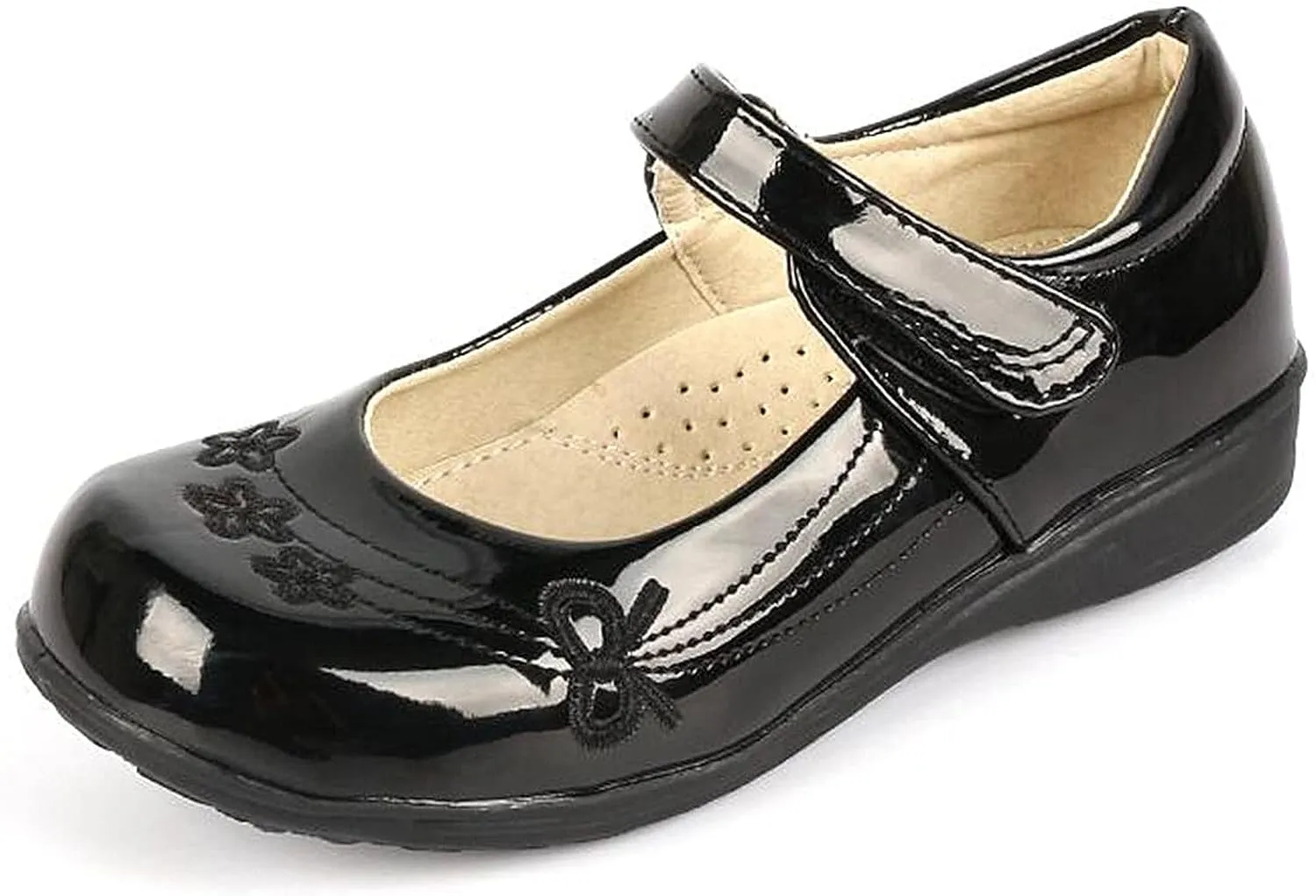 DADAWEN Girl's Strap School Uniform Dress Shoe Mary Jane Flat (Toddler/Little Kid/Big Kid)