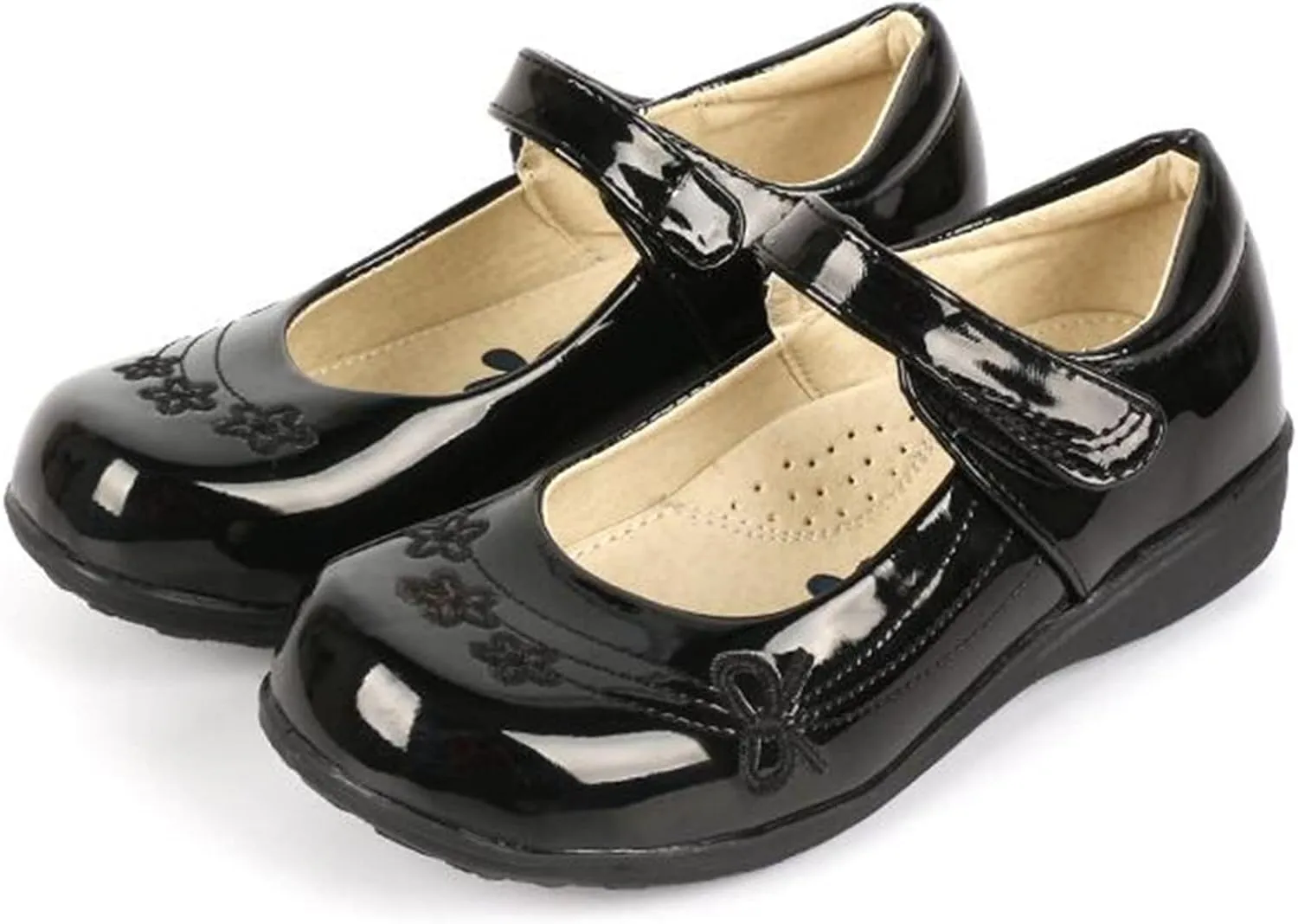 DADAWEN Girl's Strap School Uniform Dress Shoe Mary Jane Flat (Toddler/Little Kid/Big Kid)
