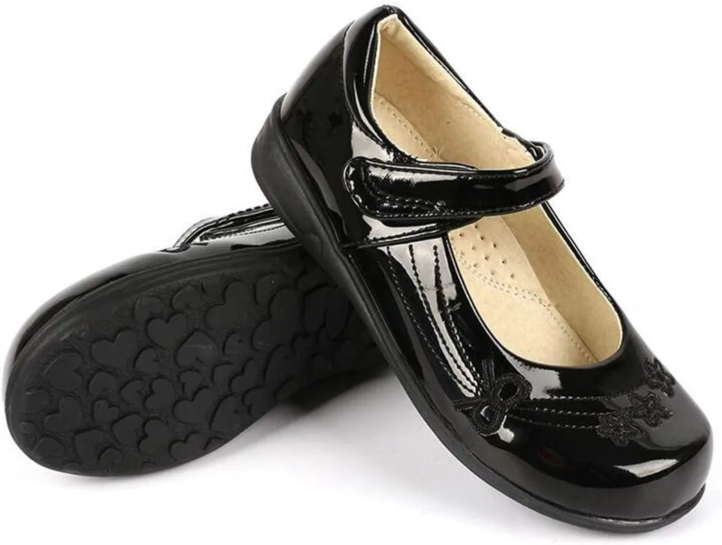 DADAWEN Girl's Strap School Uniform Dress Shoe Mary Jane Flat (Toddler/Little Kid/Big Kid)