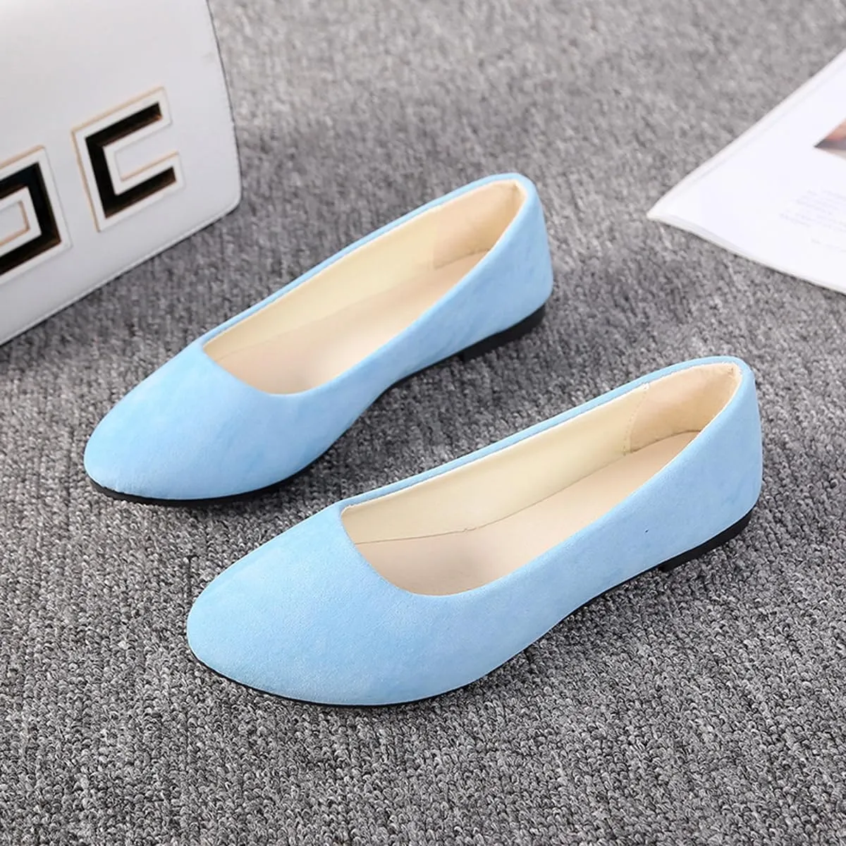 Dear Time Women Block Heel PU Pointed Toe Pumps Shoes