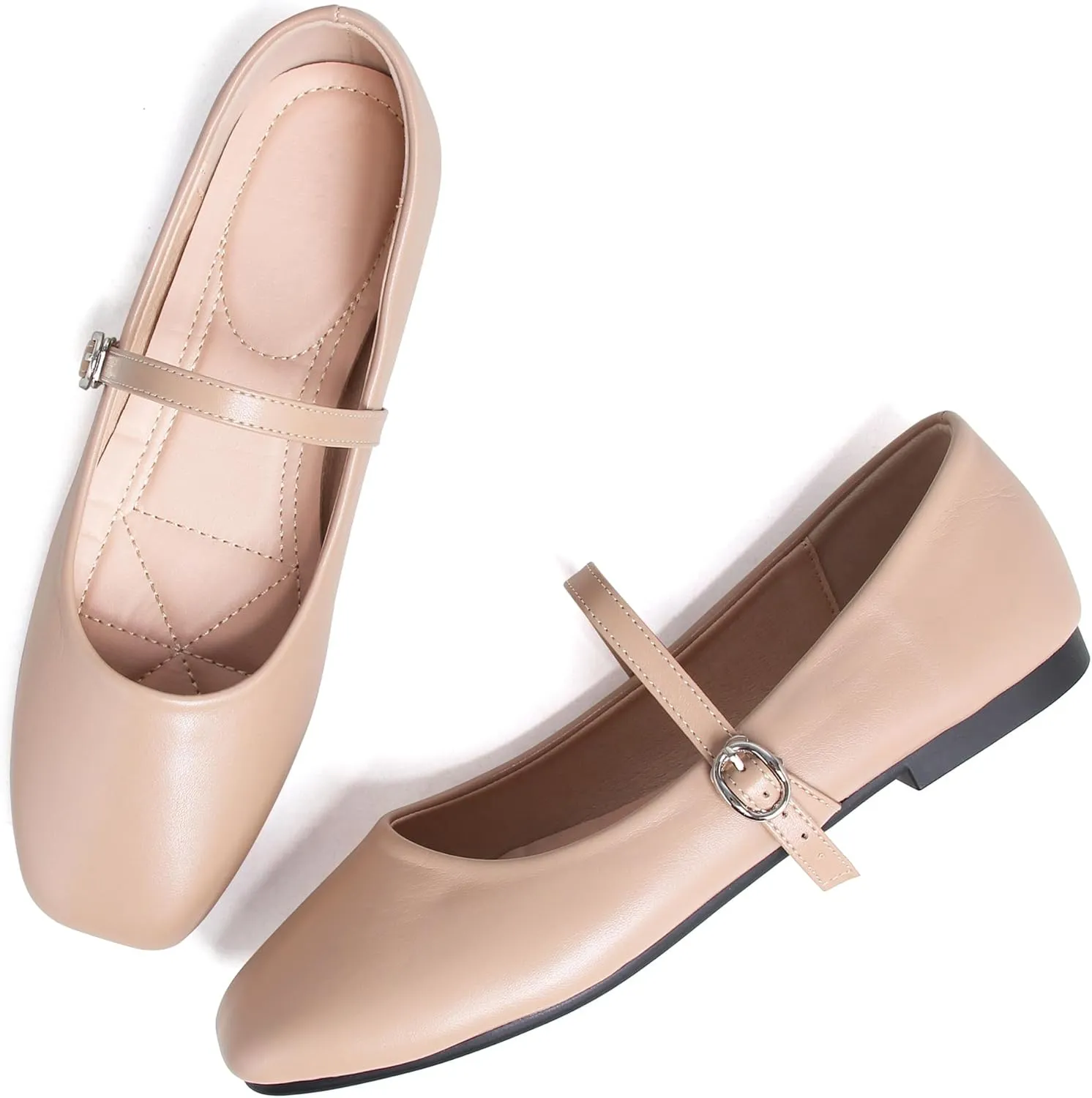 Dear Time Women's Flat Mary Jane Shoes Ankle Strap Round Toe Chinese Style Ballet Flats Casual Walking Shoes