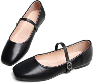 Dear Time Women's Flat Mary Jane Shoes Ankle Strap Round Toe Chinese Style Ballet Flats Casual Walking Shoes