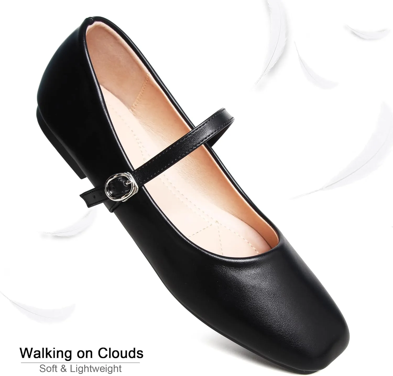 Dear Time Women's Flat Mary Jane Shoes Ankle Strap Round Toe Chinese Style Ballet Flats Casual Walking Shoes