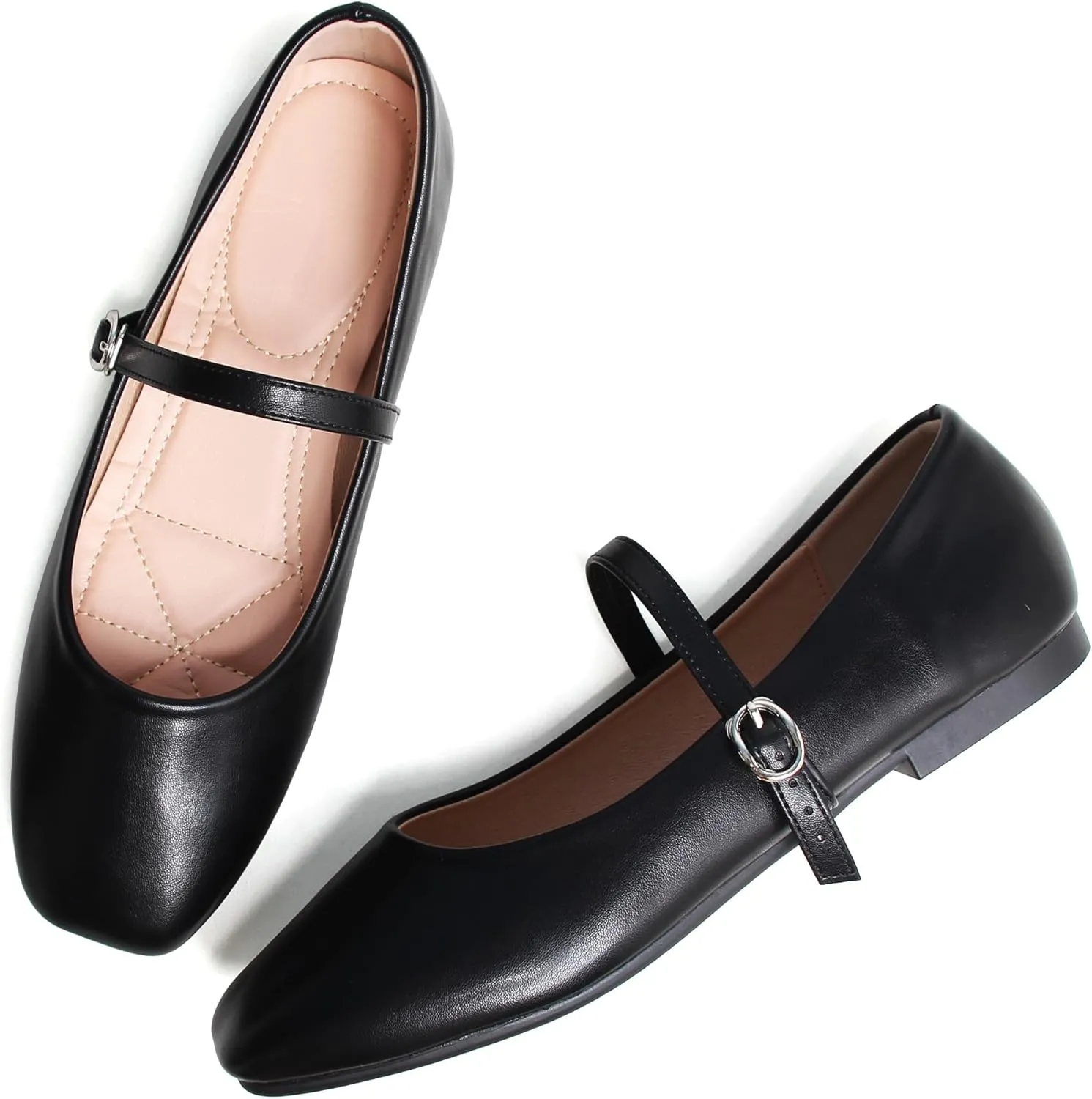 Dear Time Women's Flat Mary Jane Shoes Ankle Strap Round Toe Chinese Style Ballet Flats Casual Walking Shoes