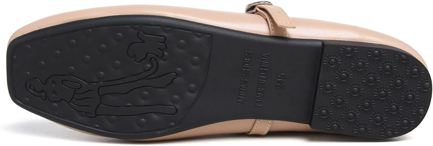 Dear Time Women's Flat Mary Jane Shoes Ankle Strap Round Toe Chinese Style Ballet Flats Casual Walking Shoes