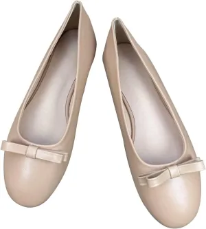 Dear Time Women's Flats Round Toe Bow Knot Flats Retro Ballet Flats Slip-On Shoes Casual