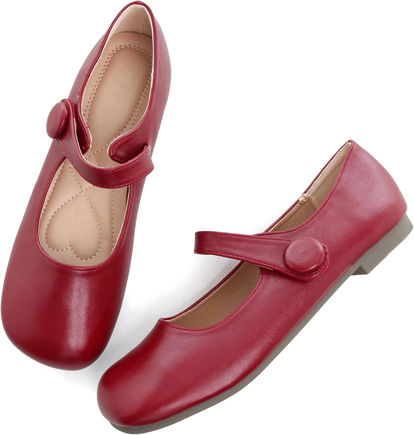 Dear Time Women's Round Toe Mary Jane Flats Cute Lolita Ballets Soft Cushion Flats for Girls