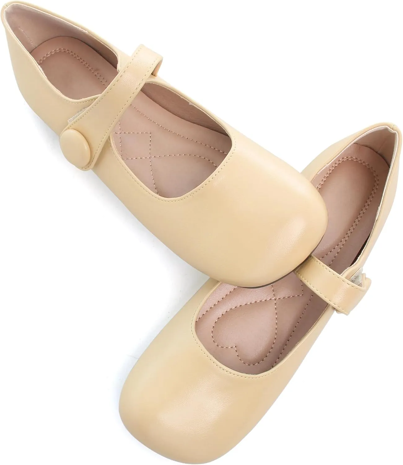 Dear Time Women's Round Toe Mary Jane Flats Cute Lolita Ballets Soft Cushion Flats for Girls