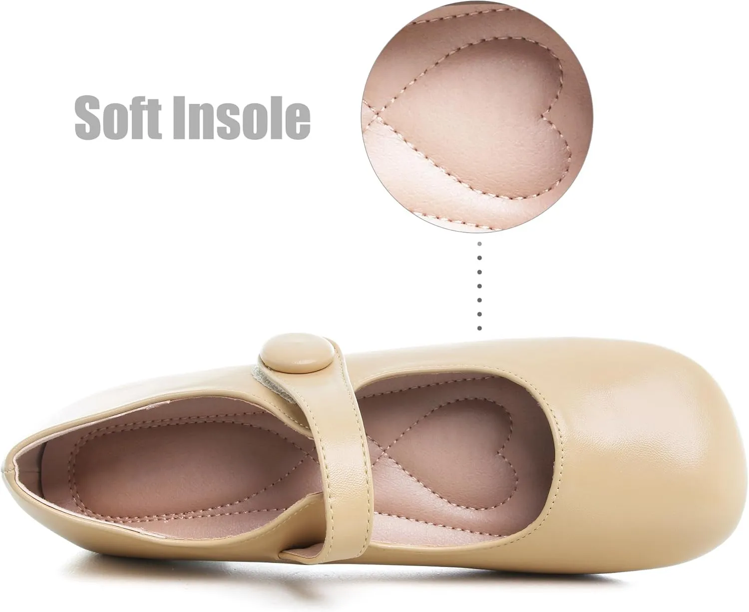 Dear Time Women's Round Toe Mary Jane Flats Cute Lolita Ballets Soft Cushion Flats for Girls