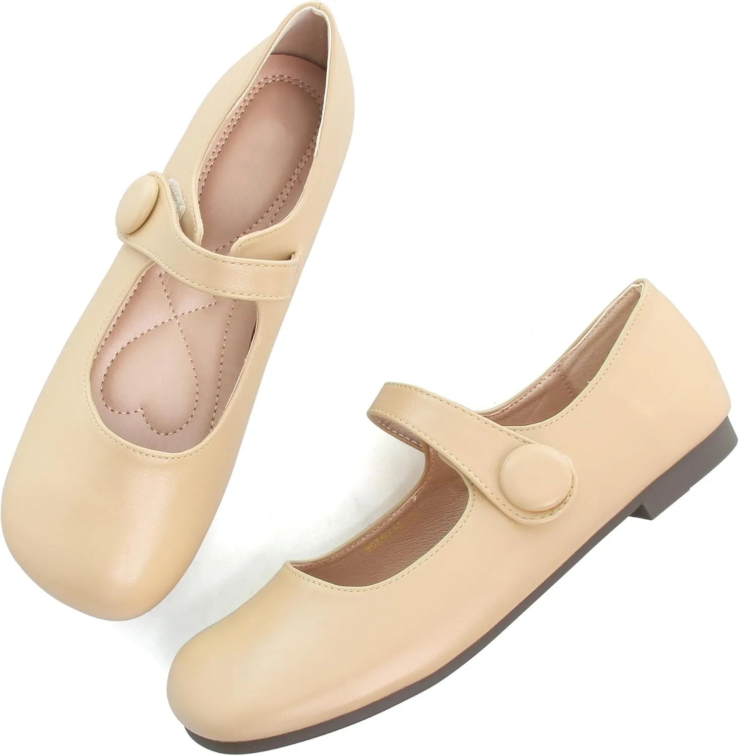 Dear Time Women's Round Toe Mary Jane Flats Cute Lolita Ballets Soft Cushion Flats for Girls
