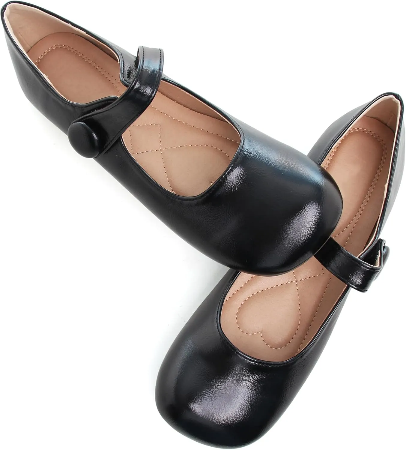 Dear Time Women's Round Toe Mary Jane Flats Cute Lolita Ballets Soft Cushion Flats for Girls