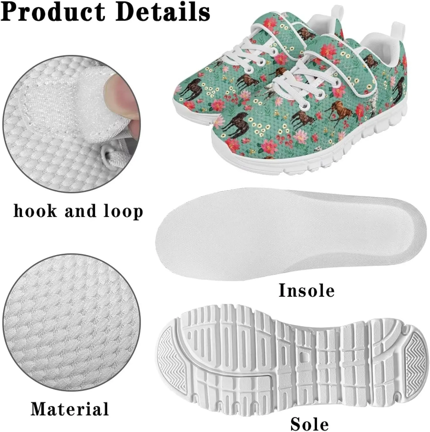 Doojoayie Athletic Shoes for Kids Girls for Active Kids Play Running Jogging Shoes