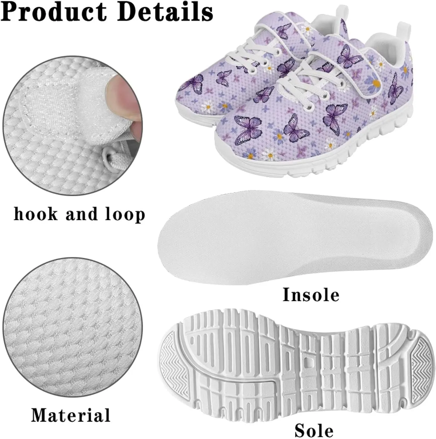 Doojoayie Athletic Shoes for Kids Girls for Active Kids Play Running Jogging Shoes