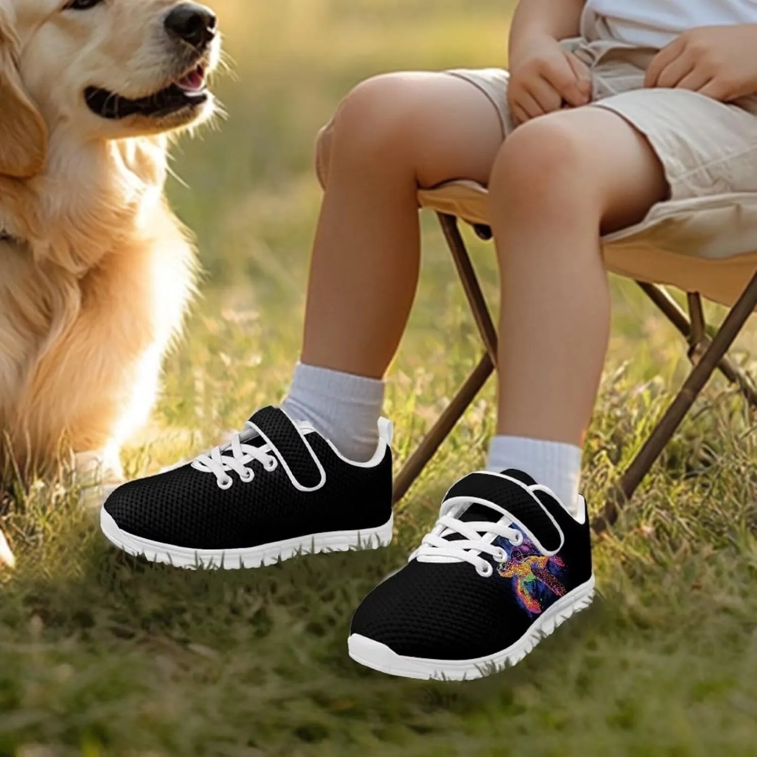 Doojoayie Little Girl Tennis Shoes School Sneakers for Girls Hook and Loop Footwear