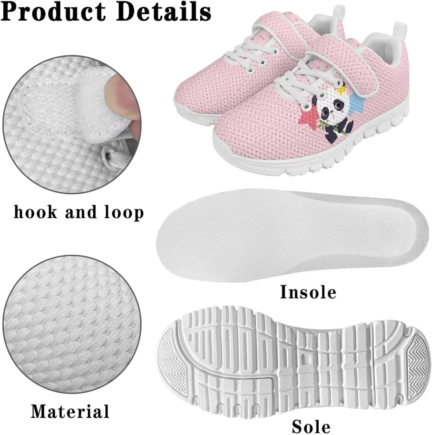 Doojoayie Little Girl Tennis Shoes School Sneakers for Girls Hook and Loop Footwear