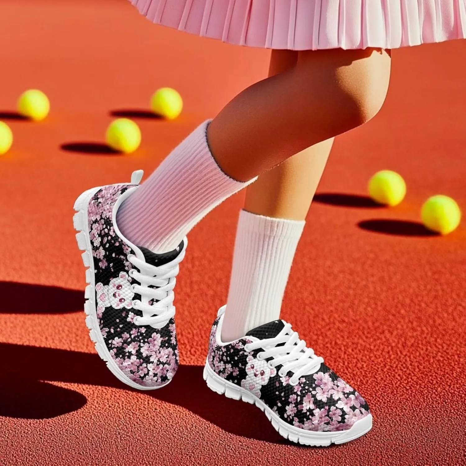 Doojoayie School Tennis Shoes for Girls Running Shoes Animal Pattern Casual Sneakers