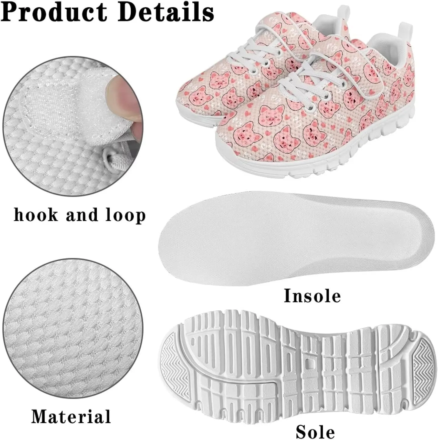 Doojoayie Slip On Shoes for Girls Soft Sole School Tennis Shoes Hook and Loop